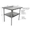 Bk Resources Work Table Stainless Steel W/Undershelf, Plastic bullet feet 36"Wx24"D SVT-3624 - alternate 3